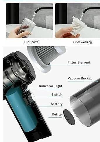 Portable Wireless Mini Air Duster & Vacuum Cleaner