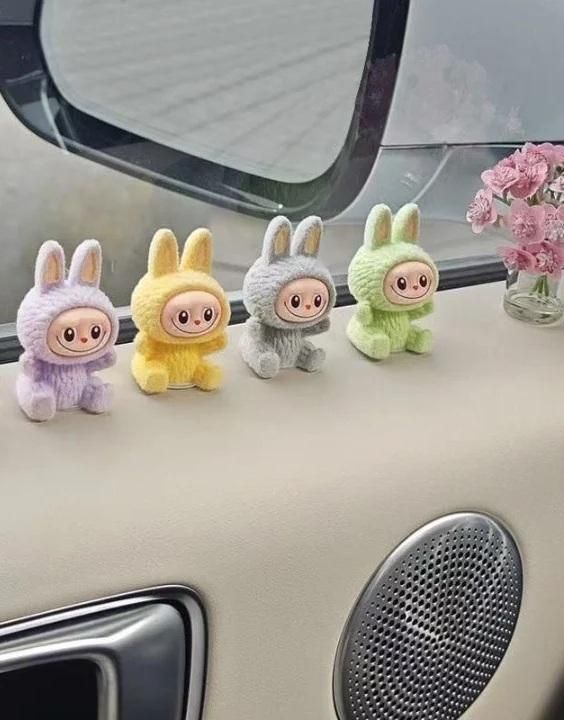 Labubu Mini Dashboard Toys – Pack of 4