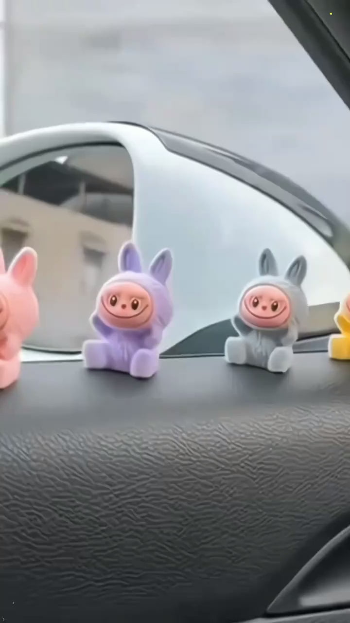 Labubu Mini Dashboard Toys – Pack of 4